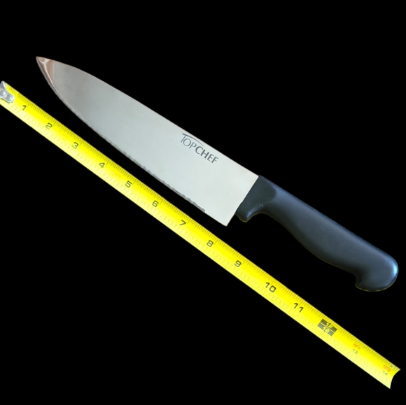 7 Top Chef Cutlery Kitchen Knives Black Handle Grip Stainless Steel Like NWOT - Picture 5 of 12